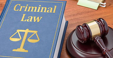 Criminal Law book with gavel