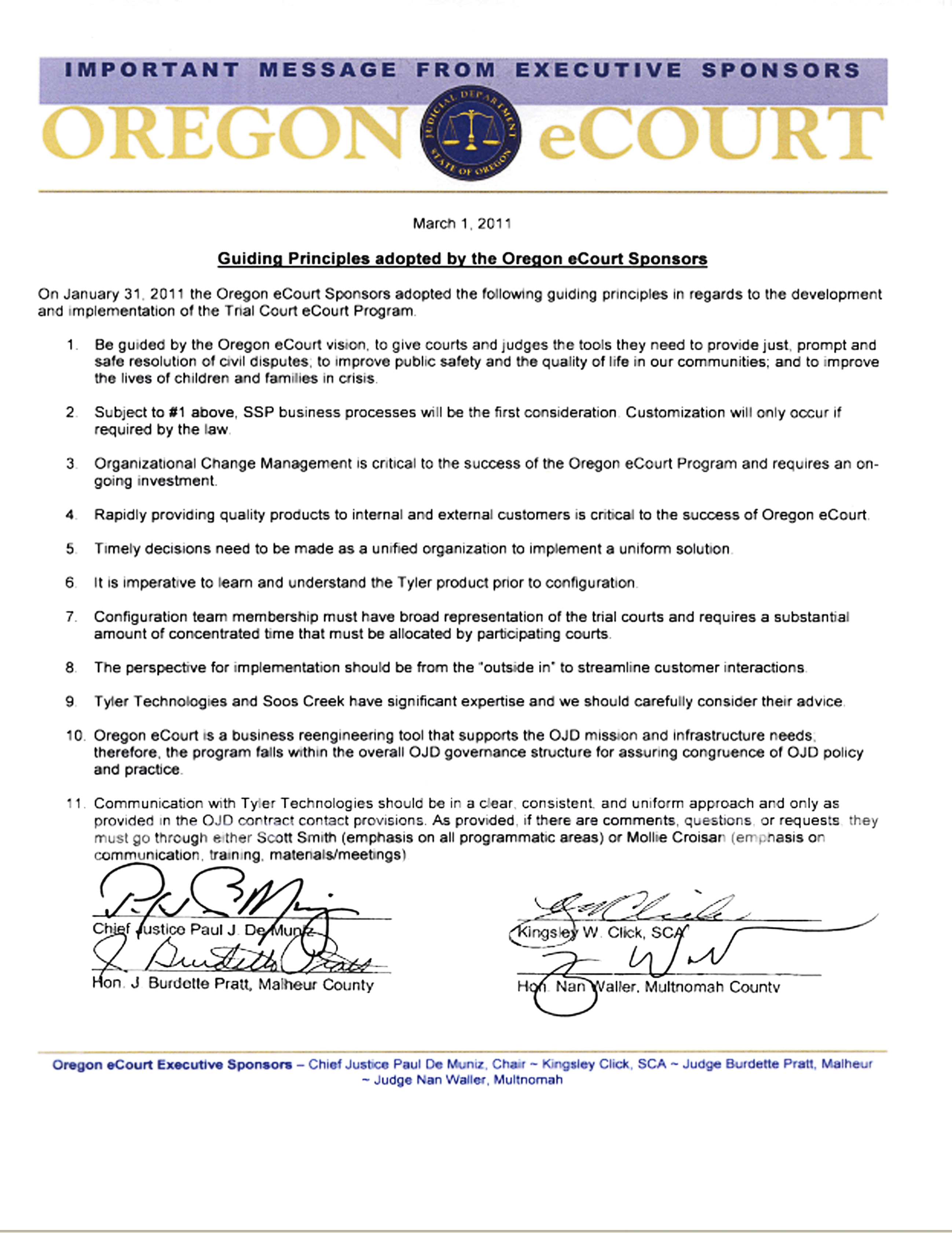 Oregon Judicial Department Oregon eCourt The Implementation Process(00)